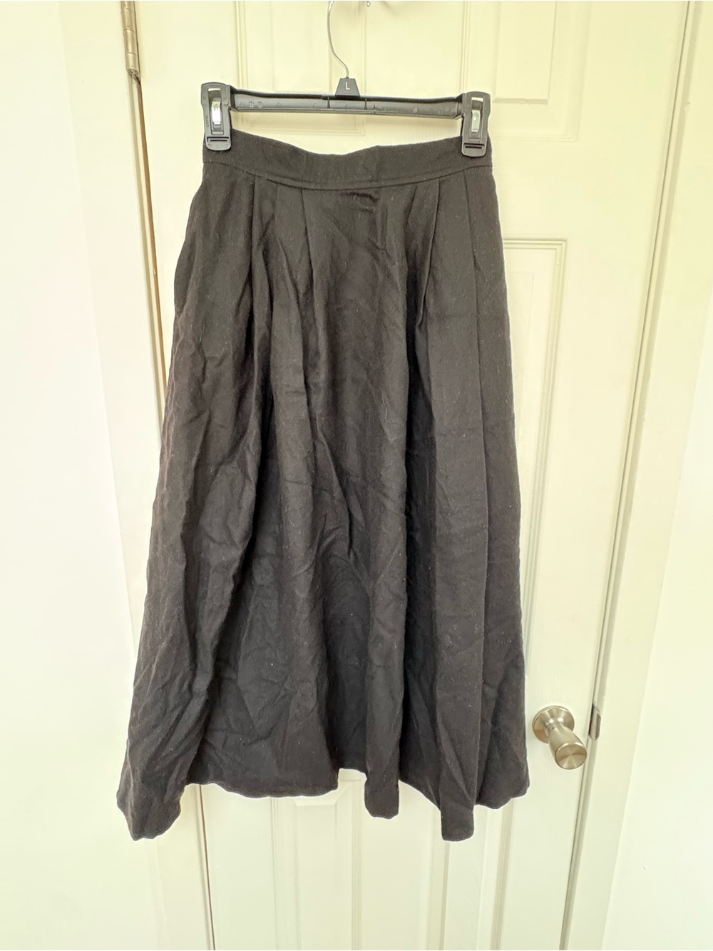 Evan Picone Black A-Line Midi Skirt